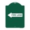 Signmission Designer Series Sign-Fire Lane Left Arrow, Green & White Aluminum Sign, 18" x 24", GW-1824-23982 A-DES-GW-1824-23982 - alternate 1